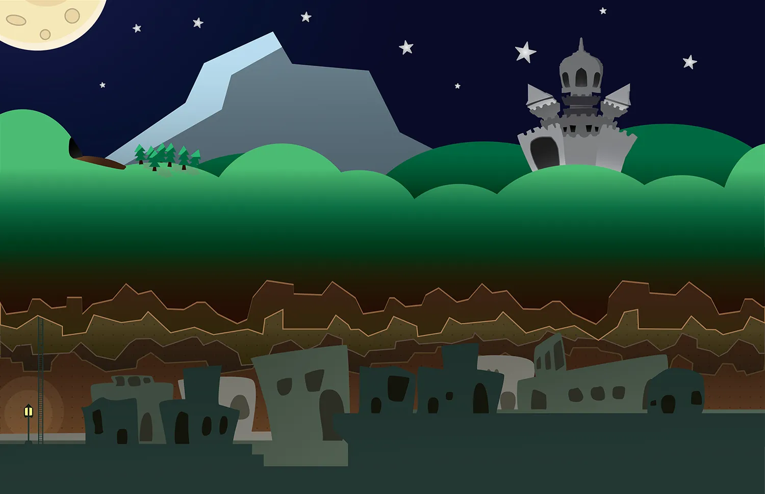 Illustrator Landscape Paper Mario